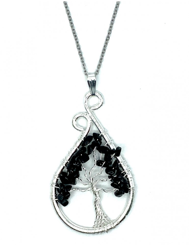 Collar Gota Turmalina Negra