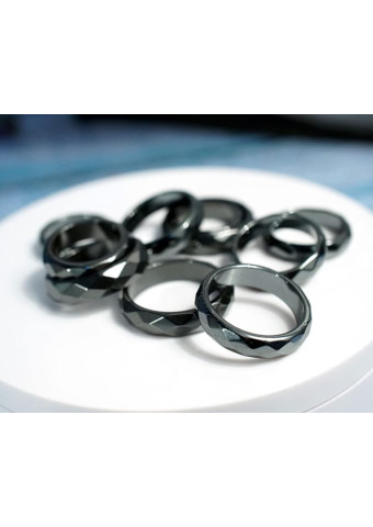 Anillo Hematites Tallado