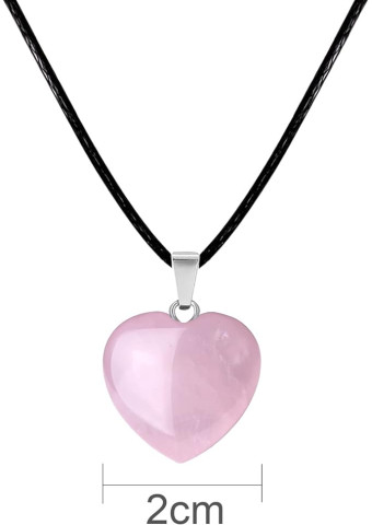 Collar Corazón Cuarzo Rosa