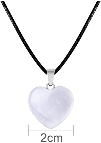 Collar Corazón Cuarzo Blanco