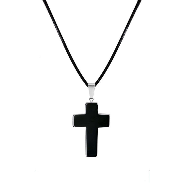 Collar Cruz Obsidiana
