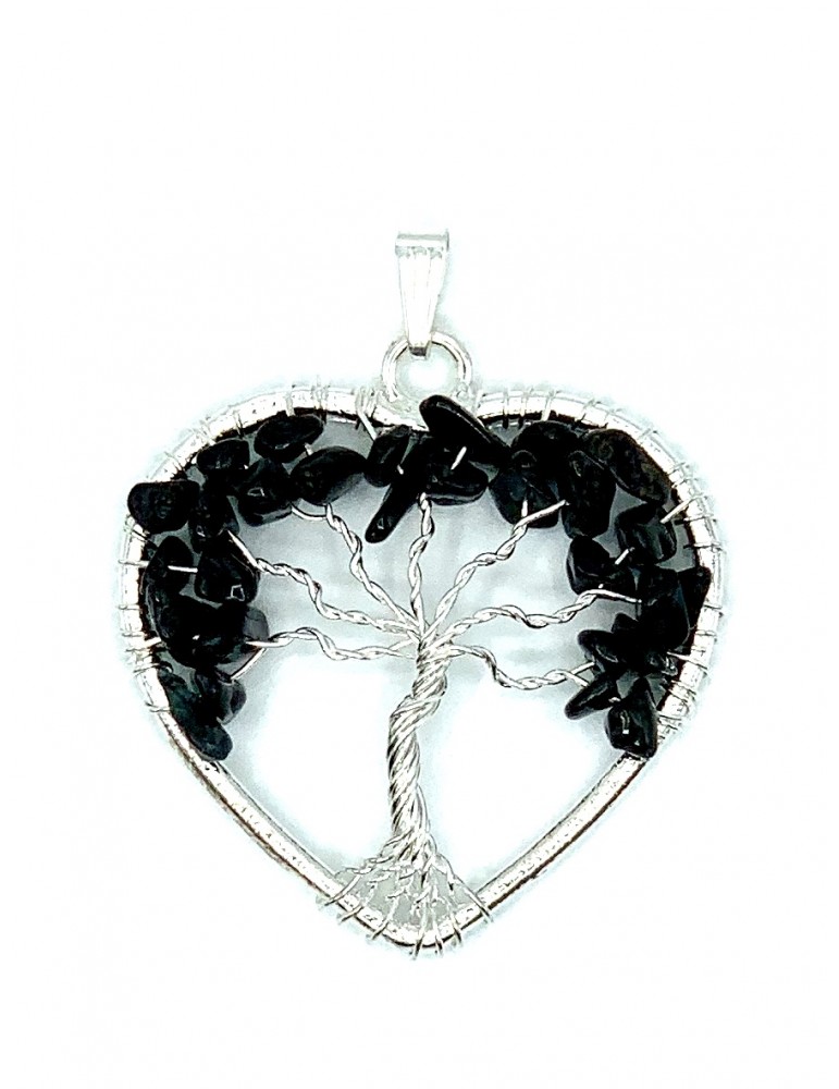 Colgante  Corazón Turmalina Negra