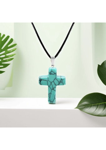 Collar Cruz Turquesa