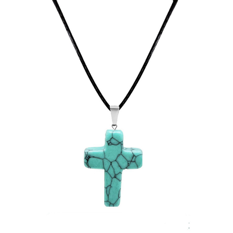 Collar Cruz Turquesa