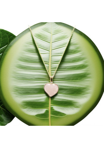 Colgante Corazón Cuarzo Rosa