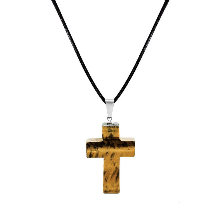 Collar Cruz Ojo de Tigre