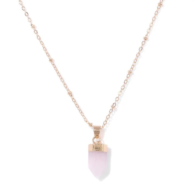 Collar Punta mini Cuarzo Rosa