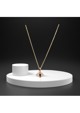 Collar Hexagonal Cuarzo Rosa