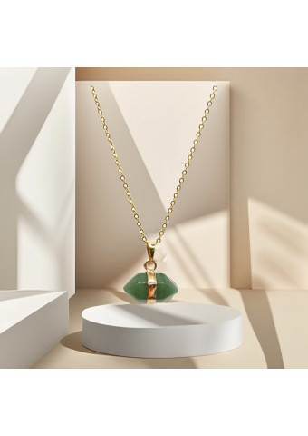 Collar Hexagonal Aventurina Verde