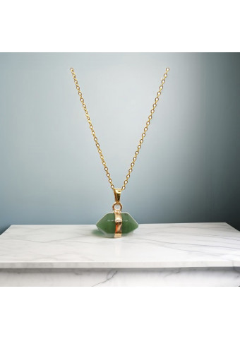 Collar Hexagonal Aventurina Verde