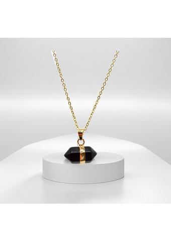Collar Hexagonal Obsidiana