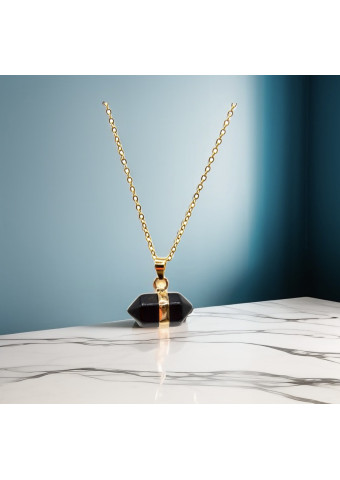 Collar Hexagonal Obsidiana