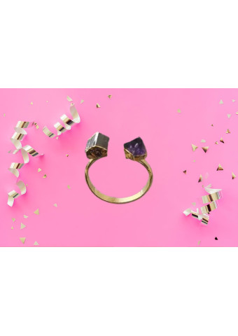 Anillo Turmalina Negra - Amatista