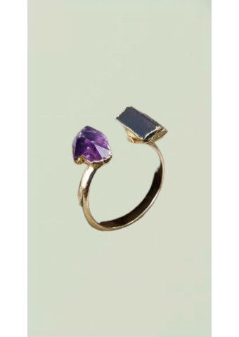 Anillo Turmalina Negra - Amatista