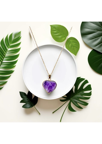 Collar  Corazón Amatista