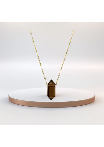 Collar Biterminado mini Cuarzo Ahumado