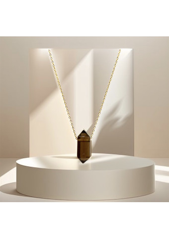 Collar Biterminado mini Cuarzo Ahumado