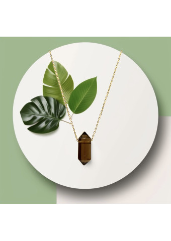 Collar Biterminado mini Cuarzo Ahumado