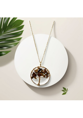 Collar Ojo de Tigre dorado