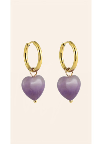 Pendientes Corazón Amatista