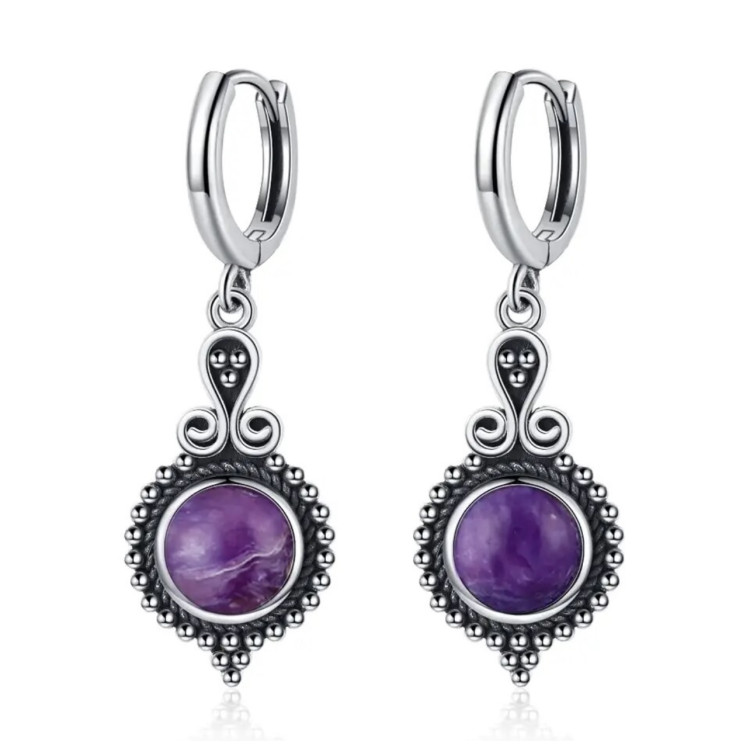 Pendientes Gota boho Amatista