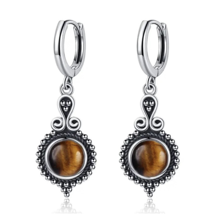 Pendientes Gota boho Ojo de Tigre