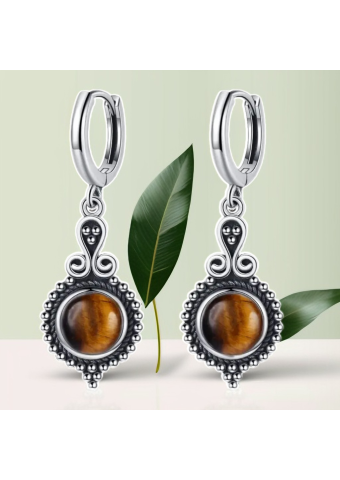 Pendientes Gota boho Ojo de Tigre