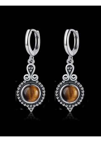 Pendientes Gota boho Ojo de Tigre