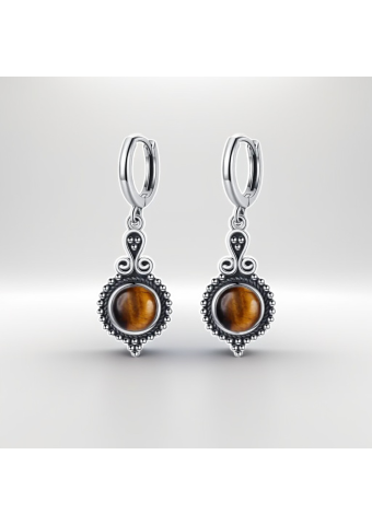 Pendientes Gota boho Ojo de Tigre