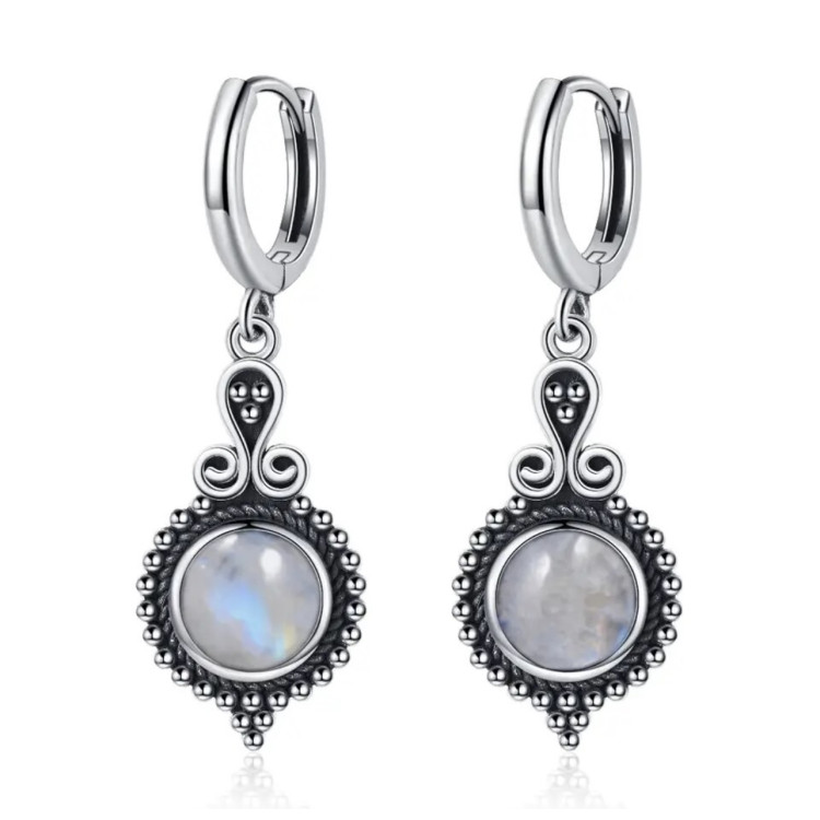 Pendientes Gota boho Piedra Luna