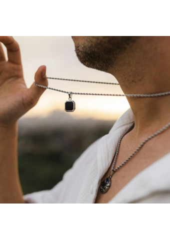 COLLAR OBSIDIANA NEGRA