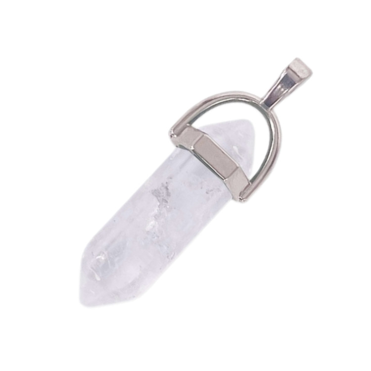 Colgante Biterminado Cuarzo Blanco