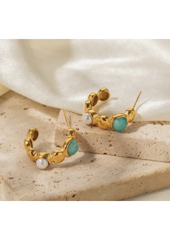 Pendientes C type Amazonite