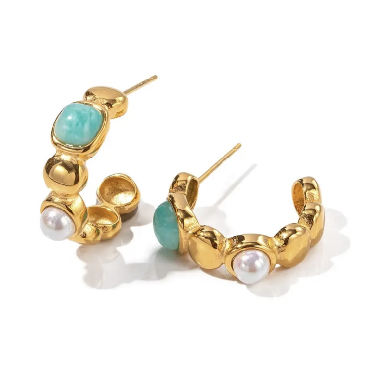 Pendientes C type Amazonite