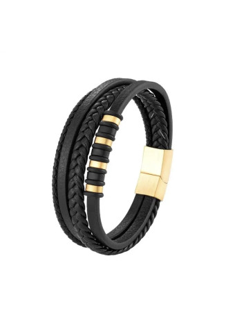 Pulsera golden black leather