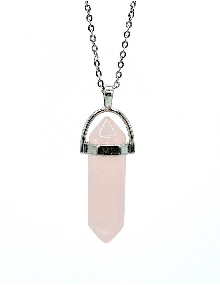 Collar Biterminado Cuarzo Rosa