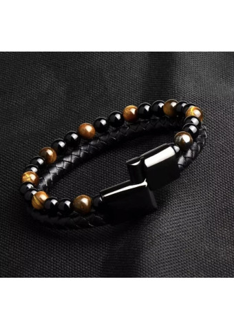 Pulsera leather Labradorita