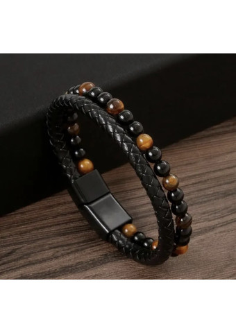 Pulsera leather Labradorita