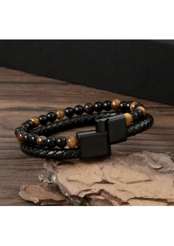 Pulsera leather Labradorita