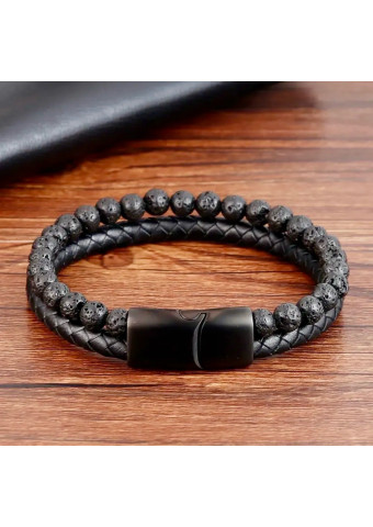 Pulsera leather Labradorita