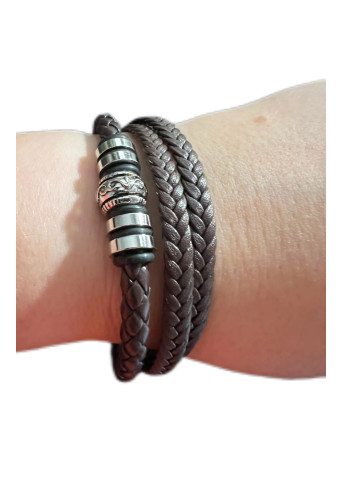 Pulsera steel black leather