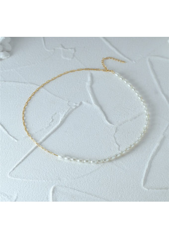 Collar silver pearl
