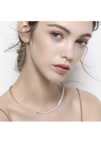 Collar silver pearl