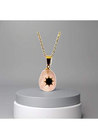 Collar Sol Cuarzo Rosa