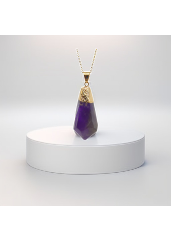 Collar Amatista dorado