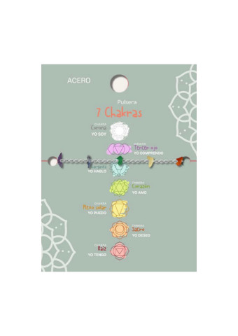 Pulsera Chakras plateada