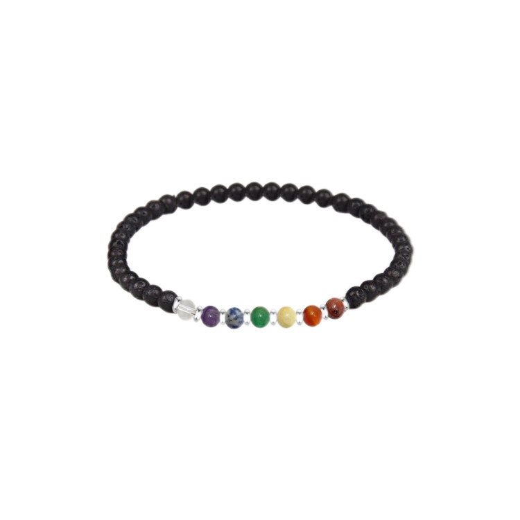 Pulsera Chakras negra