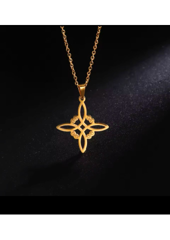 Collar Nudo de Bruja Dorado