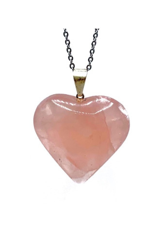 Colgante Corazón Cuarzo Rosa