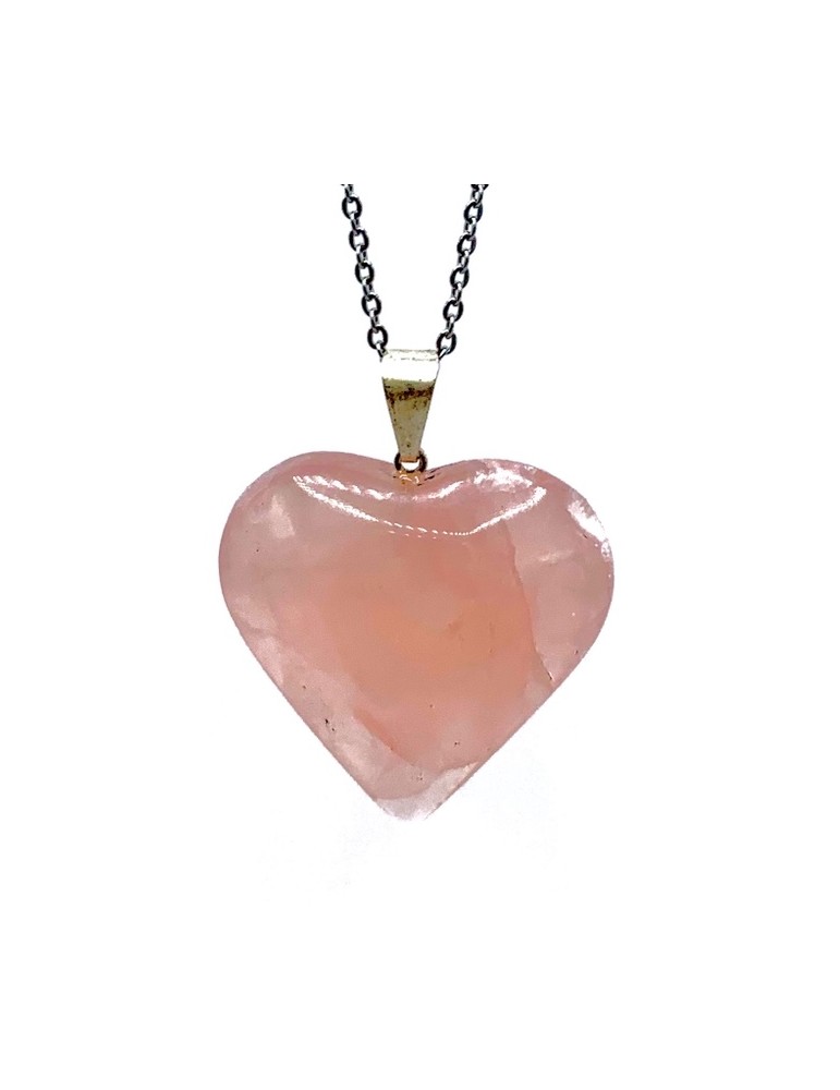 Colgante Corazón Cuarzo Rosa